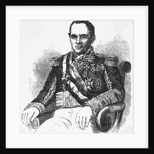 Illustrated Portrait of General Antonio Lopez De Santa Anna by Anonymous