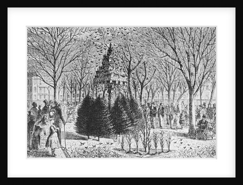 People Gathering Around Bird Houses at Madison Park by Anonymous