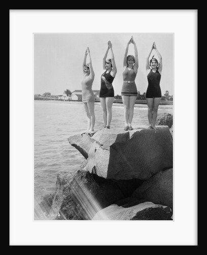 Women Holding up Their Arms in Diving Form by Anonymous