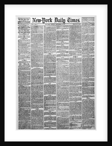 New York Daily Times Newspaper of Eighteen Fifty One by Anonymous