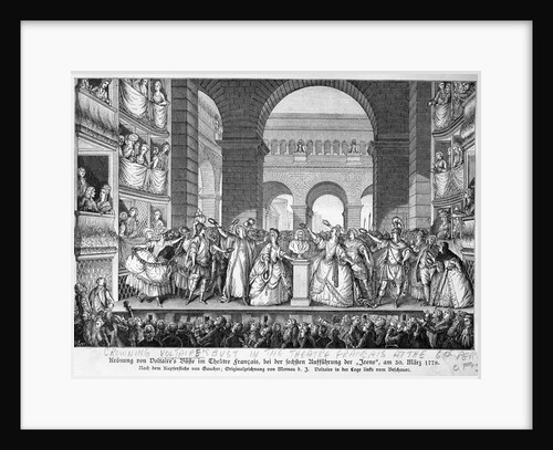 Crowning of Voltaire's Bust in Theatre Francais, Paris 1778. by Anonymous