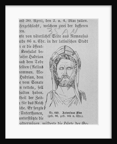 Imposed Portrait of Roman Ruler Antoninus Pius by Anonymous