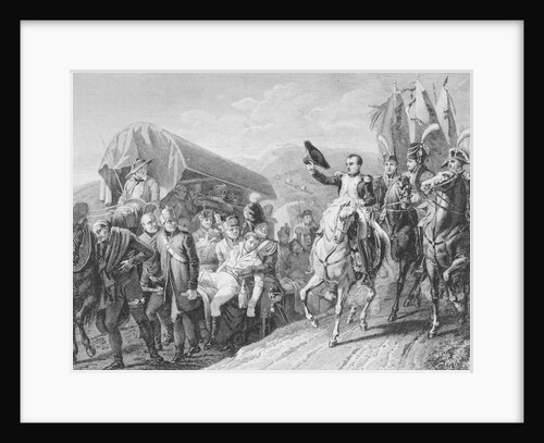 Illustration of Napoleon on Horse Acknowledging His Troops by Anonymous