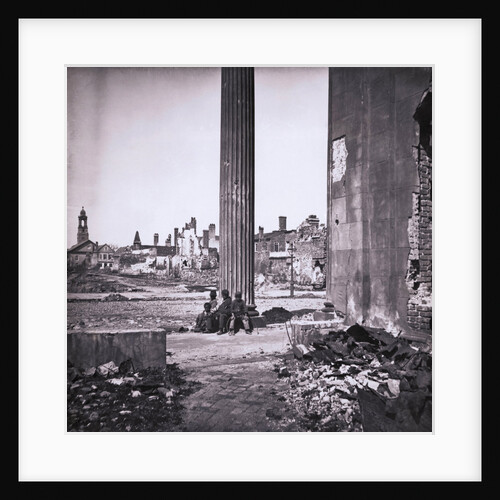 Children Posing by Column by Anonymous