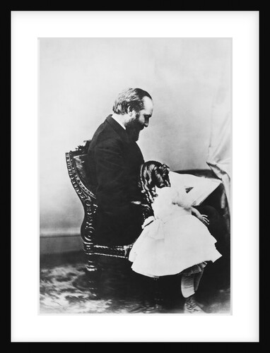 James Garfield Reading Book with Young Girl by Anonymous