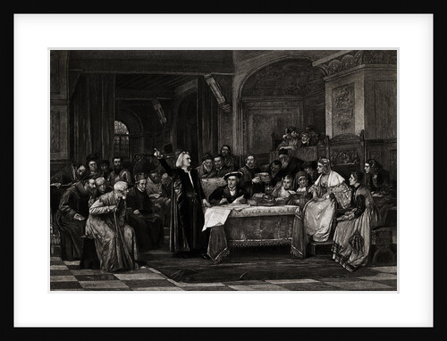 Illustration Showing Christopher Columbus at Queen Isabella's Court by Anonymous