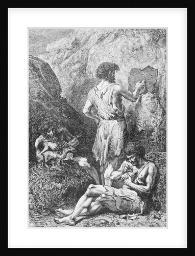 Prehistoric Men Depicting Deer by Anonymous