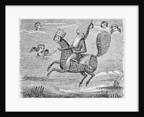Print Depicting Mohammed Exiting Earth into the Heavens by Anonymous