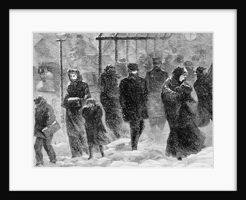 Pedestrians Walking in a Blizzard by Stanley Fox