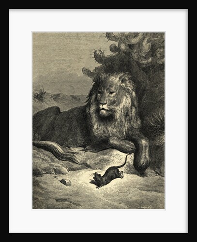 Illustration from Fontaine's The Lion and the Rat by Anonymous