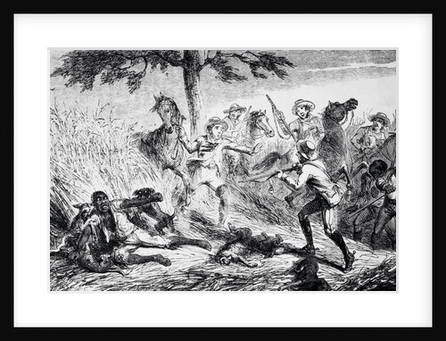 Illustration of Men Hunting Deer by Anonymous