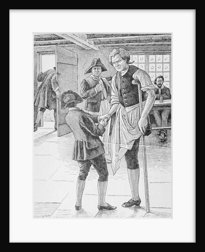 Illustration of Jim Hawkins and Long John Silver by Anonymous
