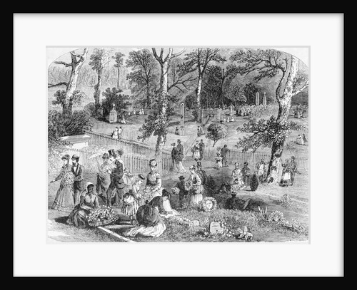 Illustration People Decorating Graves by Anonymous