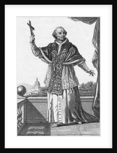 Drawing of Pope Pius VI Holding Cross by Anonymous