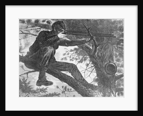 Man Aiming Rifle from a Tree by Anonymous