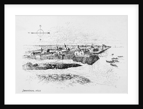 Illustration Showing Jamestown Colony Buildings by Anonymous