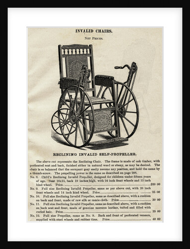 Early Wheelchair Advertisement by Anonymous