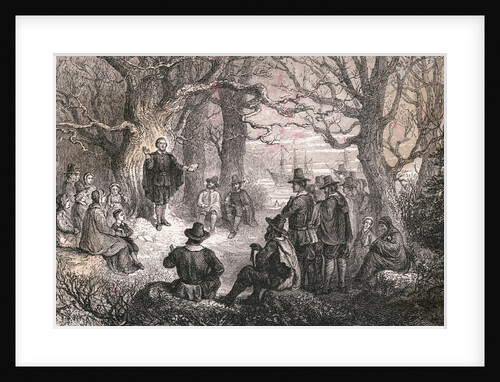 Colonists Listening to Man Speaking by Anonymous