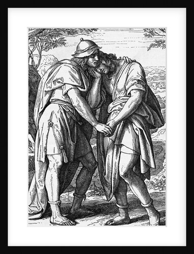 Illustration of Jonathan Comforting David by Anonymous