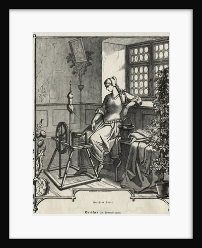 Woman with Spinning Wheel by Anonymous