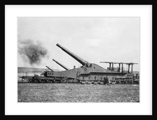 French Railway Guns Firing by Anonymous