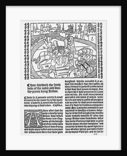 Page with Illustration from Mort d' Arthur by Malory