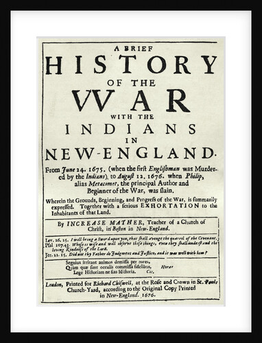Page from Book A Brief History of the War with the Indians in New England by Anonymous
