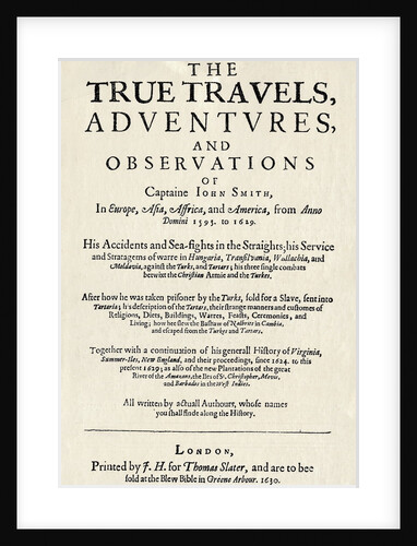 Page from The True Travels Adventures and Observations of Captain John Smith by Anonymous