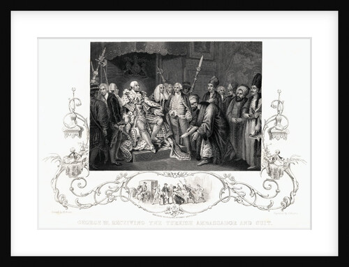 Turkish Ambassador Kneeling Before King George III by Anonymous