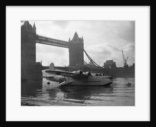 Sunderland Flying Boat Being Displayed By Tower Bridge by Anonymous