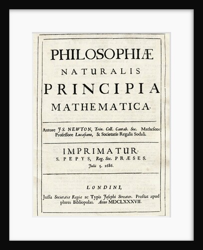 Title Page of Newton's Philosophiae Naturalis Principia Mathematica by Anonymous