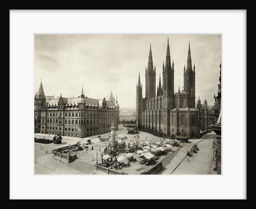 Marketplace in Wiesbaden in Germany by Anonymous