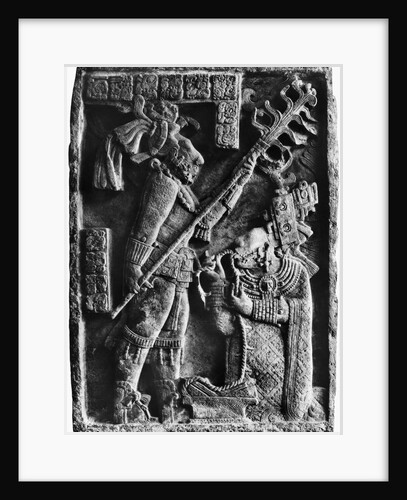 Mayan Stone Relief of Xoc Performing a Blood-Letting Ritual by Anonymous