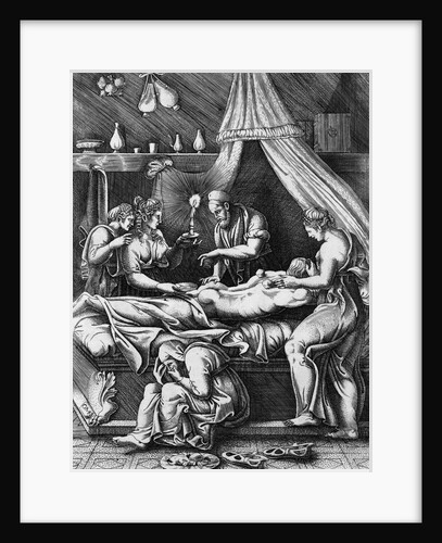 Illustration of Doctor Cupping Patient by Anonymous