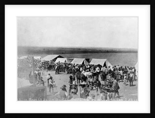 Citizens Standing Near Voting Tents in Wilderness Area by Anonymous