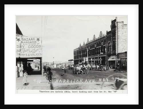 Pedestrians and Buggies on Early American Town Street by Anonymous