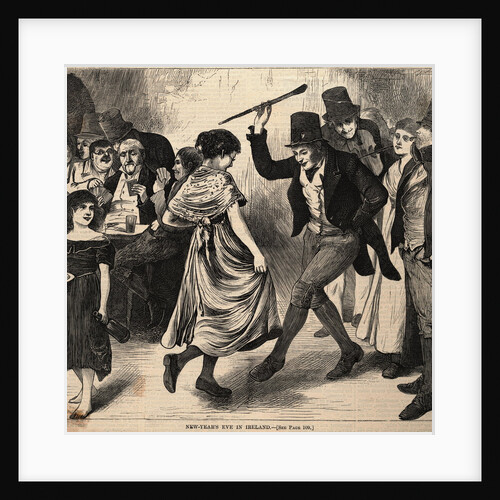 Scene from Harper's Weekly on New Year's Eve in Ireland with Couple Dancing by Anonymous