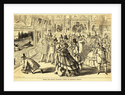 People Viewing Paintings Inside Royal Academy by Anonymous
