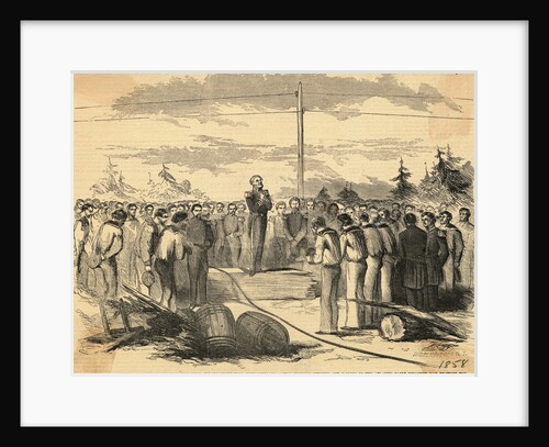 Men Praying at New Telegraph Station by Anonymous