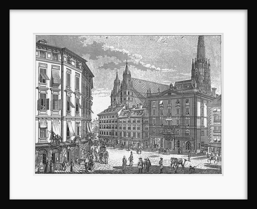 Engraving of Eisenstadt Town Square by Anonymous