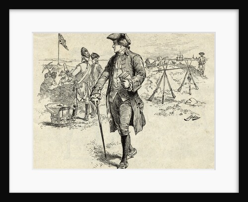 Illustration of Nathan Hale Spying on British by Anonymous