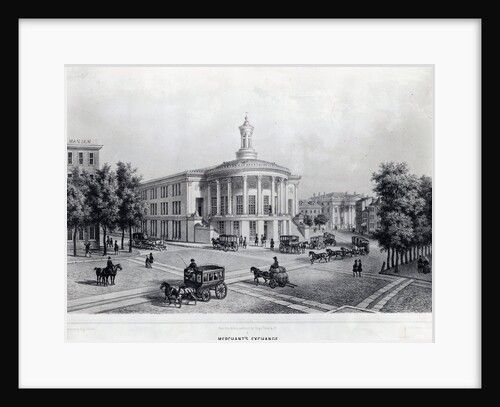 Pedestrian and Buggy Travelers on the Merchant's Exchange in Early Philadelphia by Anonymous