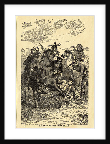 Illustration of Indians Scalping a Man by Anonymous