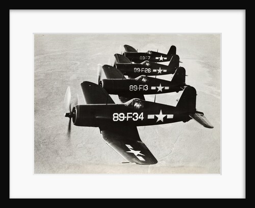 Four Navy Fighter Planes Flying in Formation by Anonymous