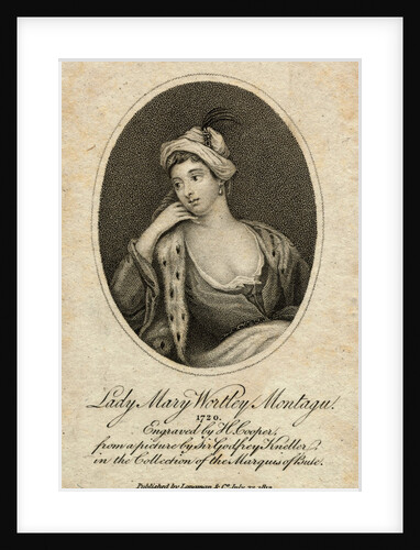 Engraving by H. Cooper After Lady Mary Wortley Montagu by Sir Godfrey Kneller