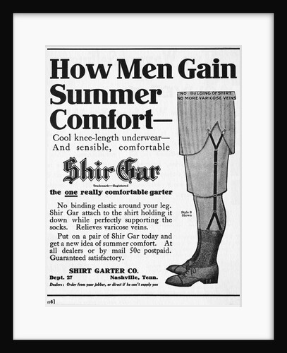 Advertisement for Men's Garters by Anonymous