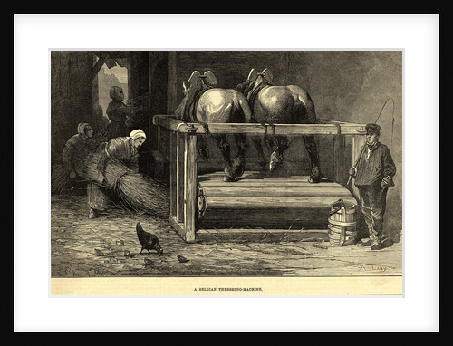 Horses on a Belgian Threshing Machine by Anonymous