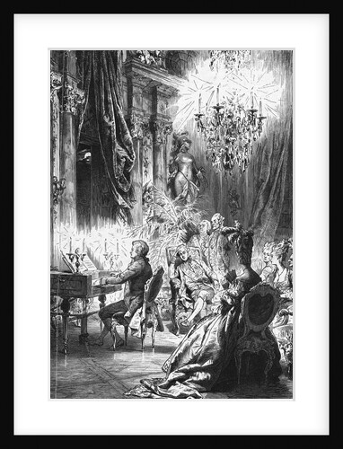 Illustration of Mozart Playing for Emperor Joseph by Anonymous