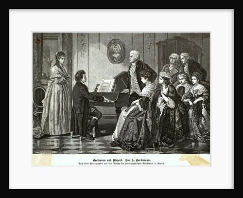 Illustration of Mozart and Beethoven by Anonymous
