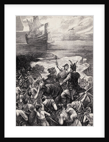 Teutone Soldiers Gathered on Shore by Anonymous